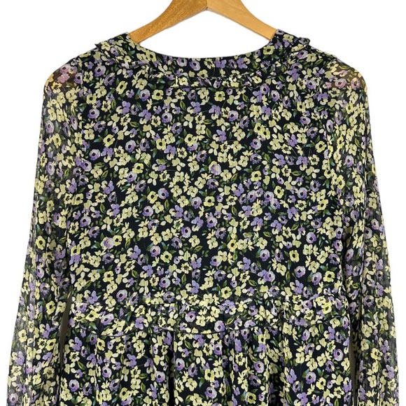 Zara Floral Print Button Down Dress Size XS - Picture 6 of 8
